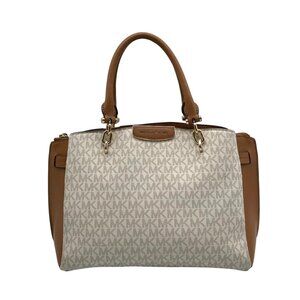 Michael Kors Acorn & Vanilla Coated Canvas Rochelle Satchel Bag
